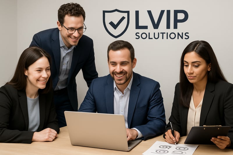 Equipo de expertos en protección de marca trabajando juntos en LVIP Solutions Equipo de expertos en protección de marca trabajando juntos en LVIP Solutions