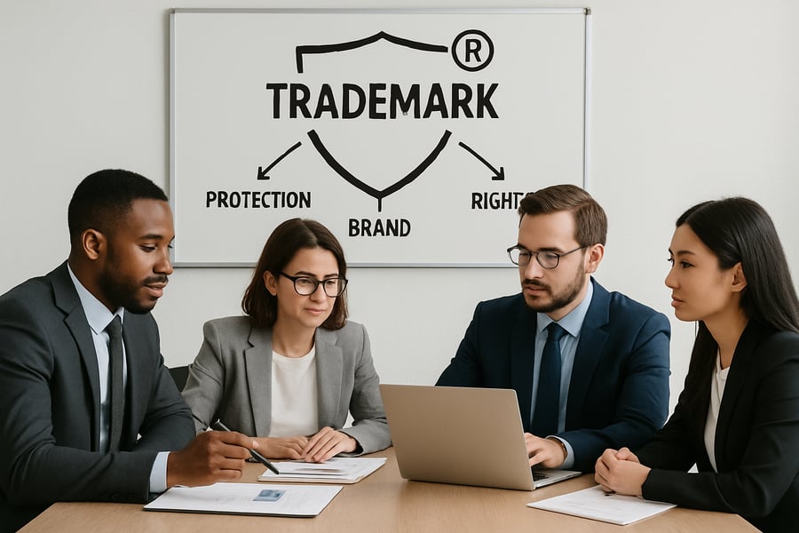 Equipo profesional asesorando sobre protección de marca Equipo profesional asesorando sobre protección de marca